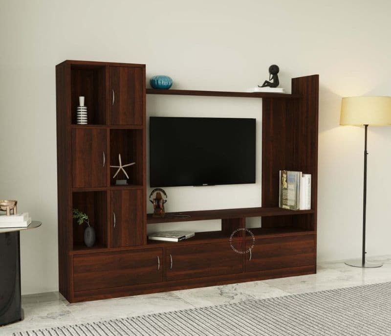 Image 1 for Wera Engineered Wood TV Unit With Cabinets (Columbian Walnut Finish)