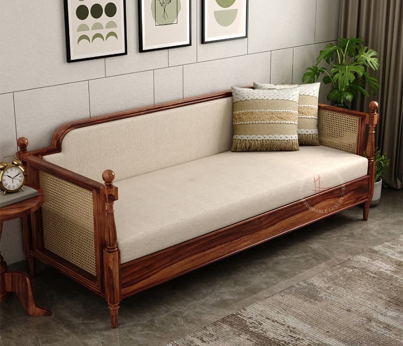 Image 3 for Yukti Sheesham Wood and Cane Divan Bed with Mattress