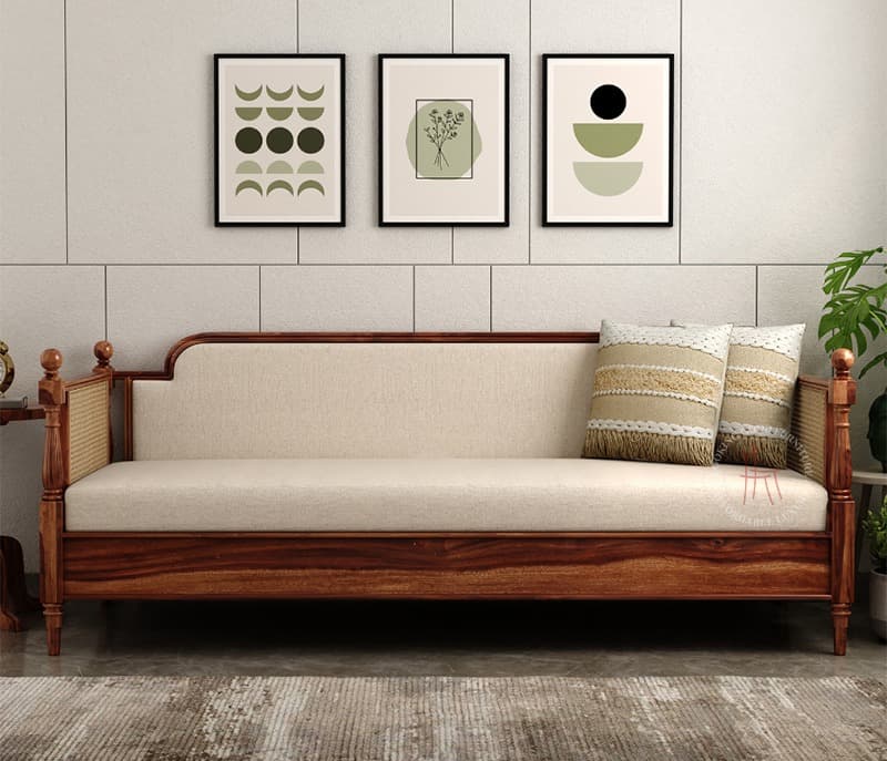 Image 2 for Yukti Sheesham Wood and Cane Divan Bed with Mattress