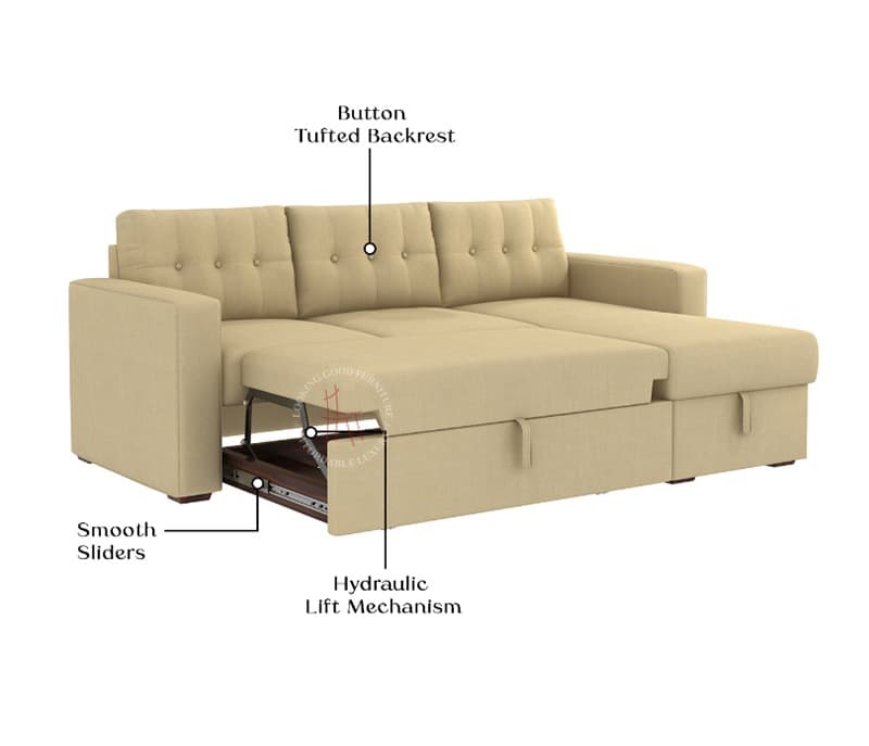 Image 12 for Fiore Right Aligned Convertible Sofa Cum Bed