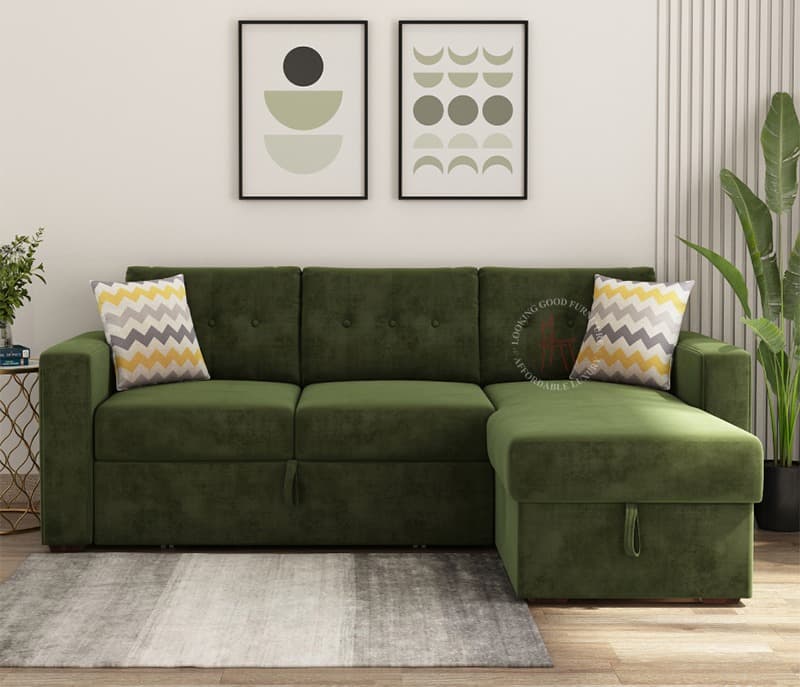 Image 2 for Nora Right Aligned Convertible Sofa Cum Bed with Storage