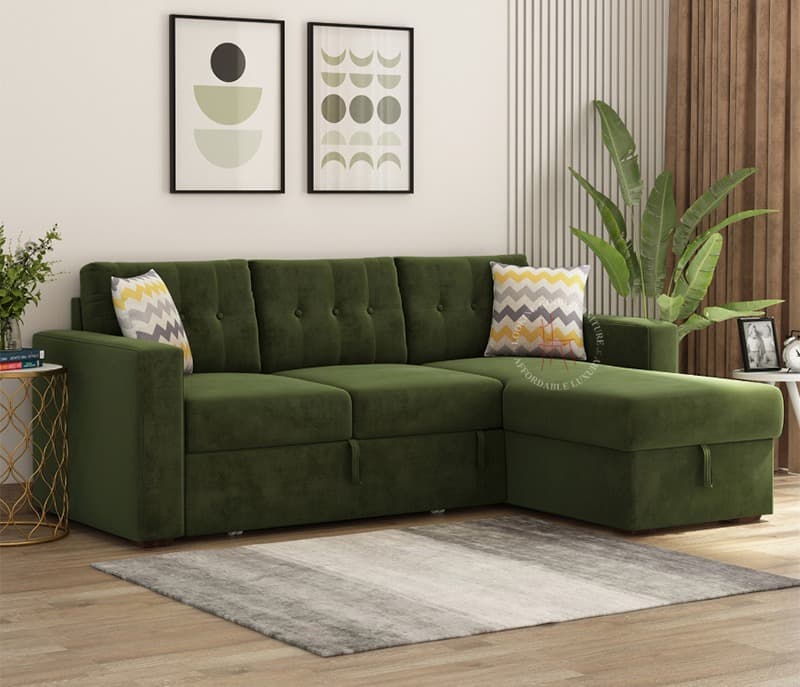 Nora Right Aligned Convertible Sofa Cum Bed with Storage