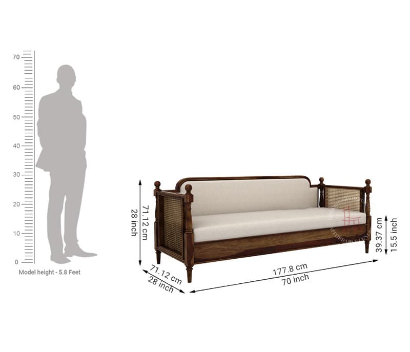Image 8 for Yukti Sheesham Wood and Cane Divan Bed with Mattress